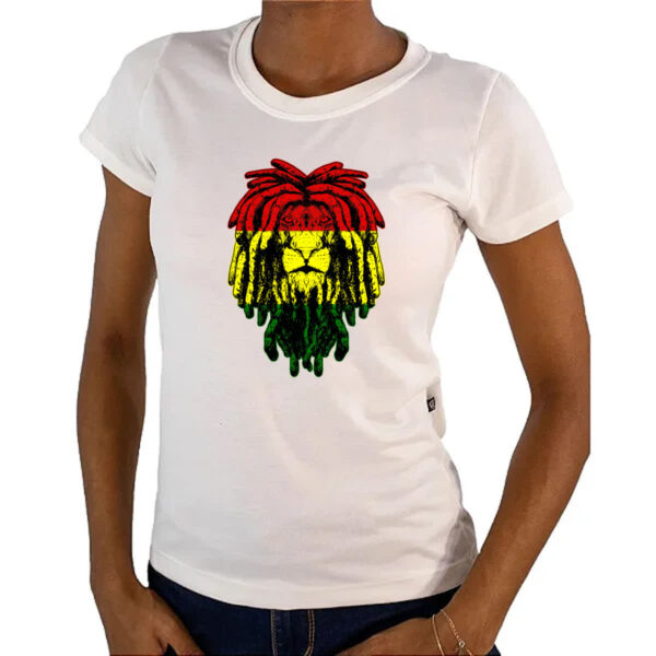 Camiseta Baby Look Leao Rastafari - Imagem 4