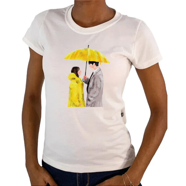 Camiseta Baby Look Casal Dorama Guarda Chuva - Imagem 4
