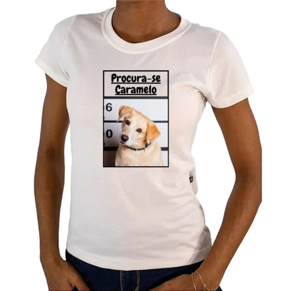 Camiseta Baby Look Procura-se um caramelo - Imagem 4