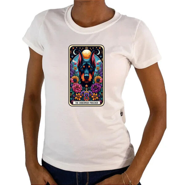Camiseta Baby Look Taro cachorro Doberman - Imagem 4