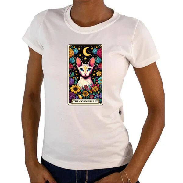 Camiseta Baby Look Taro gato Cornish Rex - Imagem 4
