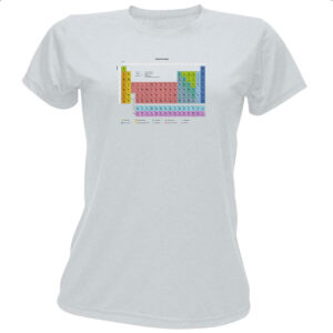 Camiseta Baby Look Tabela periodica colorida