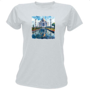 Camiseta Baby Look Taj Mahal watercolor