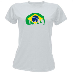 Camiseta Baby Look Tamandua Bandeira Fauna Brasileira