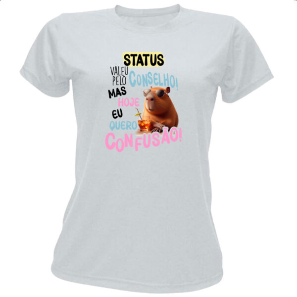 Camiseta Baby Look Capivara obrigado pelo conselho