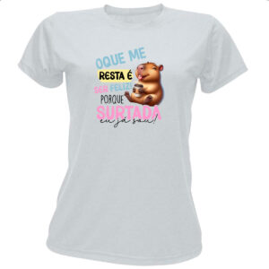 Camiseta Baby Look Capivara resta ser feliz