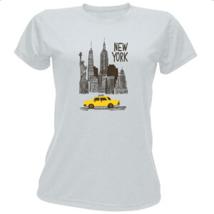 Camiseta Baby Look New York Pintura Nanquim