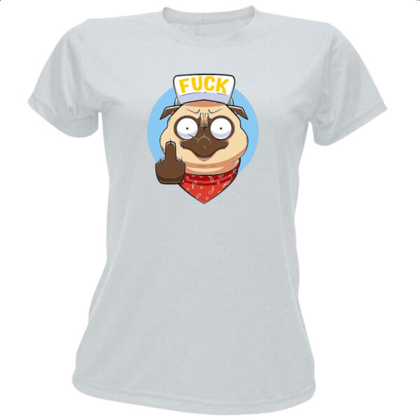 Camiseta Baby Look Pug Mal Educado