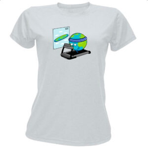Camiseta Baby Look Terra querendo ser plana