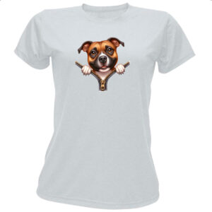 Camiseta Baby Look Staffordshire Bull Terrier no Ziper