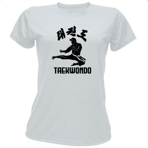 Camiseta Baby Look Taekwondo Kick in the air