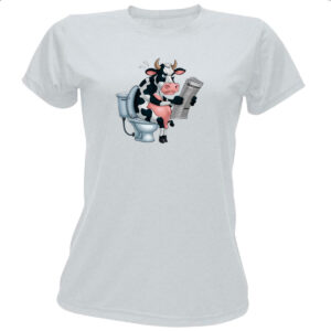 Camiseta Baby Look Vaca na sala de forca