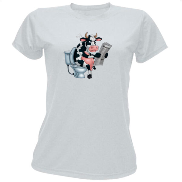 Camiseta Baby Look Vaca na sala de forca