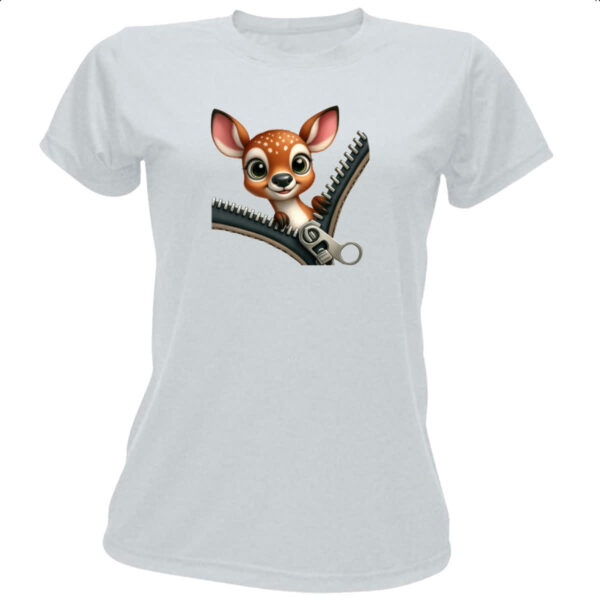 Camiseta Baby Look Veado no ziper