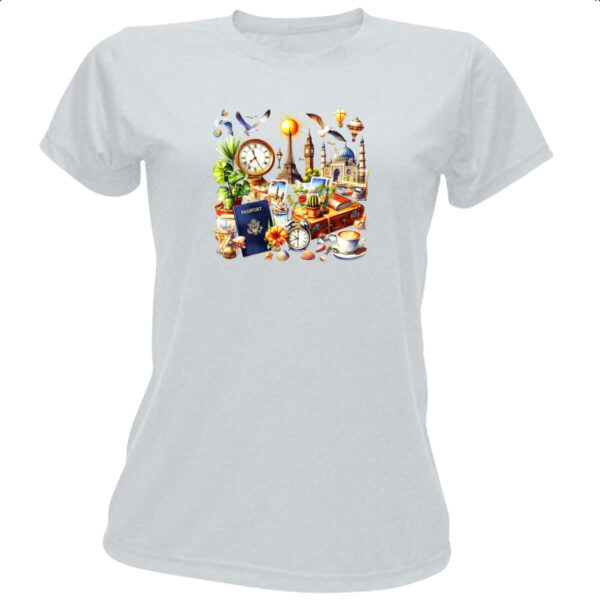 Camiseta Baby Look Viagem passaporte turismo