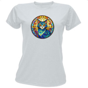 Camiseta Baby Look Vitral Gato