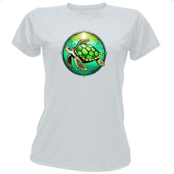 Camiseta Baby Look Vitral tartaruga