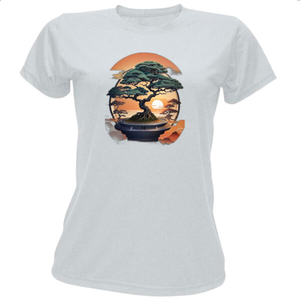 Camiseta Baby Look Bonsai sunset japan