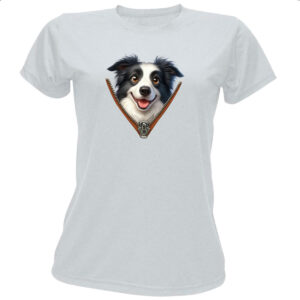 Camiseta Baby Look Border Collie no Ziper