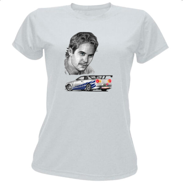 Camiseta Baby Look Brian Skyline GTR Grafite