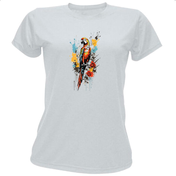 Camiseta Baby Look Arara splash art