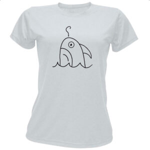Camiseta Baby Look Tubarao indeciso desenho infantil