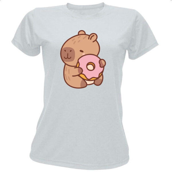 Camiseta Baby Look Capivara Donuts