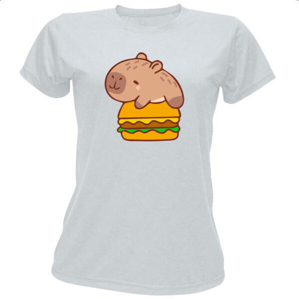 Camiseta Baby Look Capivara Hamburguer