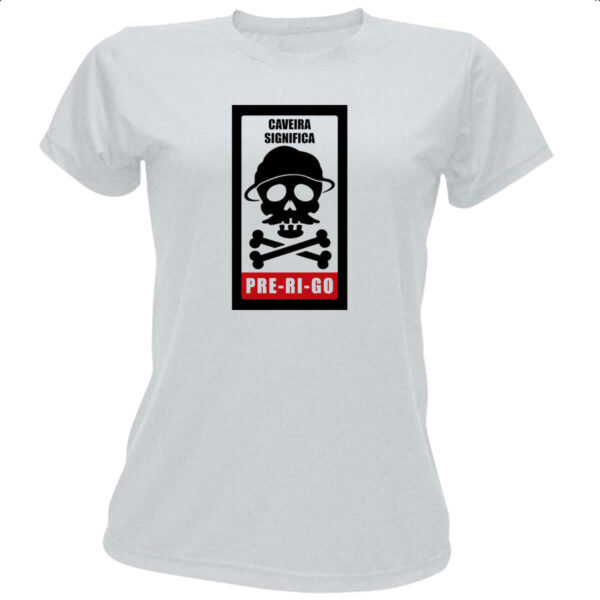 Camiseta Baby Look Caveira Perigo