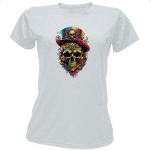 Camiseta Baby Look Cranio pirata joias