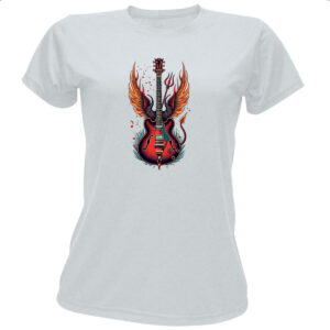 Camiseta Baby Look Guitarra demoniaca