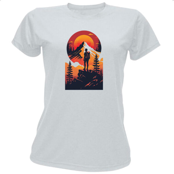 Camiseta Baby Look Viajante Mochileiro Sunset
