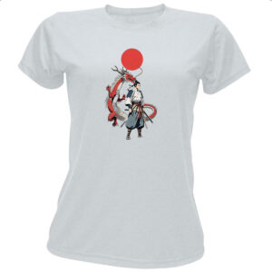 Camiseta Baby Look Samurai Dragao sol nascente