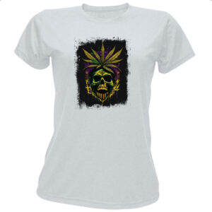 Camiseta Baby Look Skull Erva Medicinal