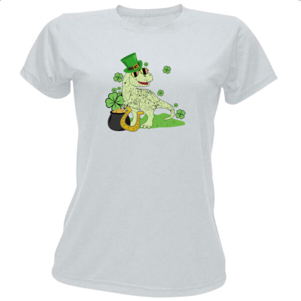 Camiseta Baby Look T-Rex St Patricks day
