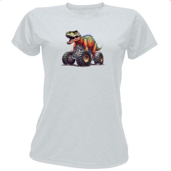 Camiseta Baby Look T-Rex monster truck