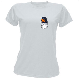 Camiseta Baby Look Cachorro Dachshund no bolso