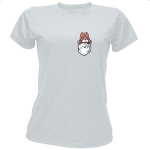 Camiseta Baby Look Cachorro PitBull no bolso