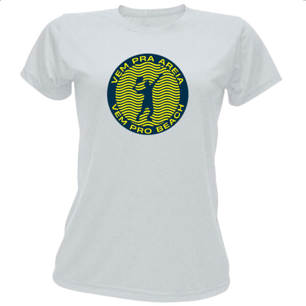 Camiseta Baby Look Vem pra areia beach