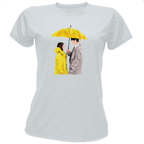 Camiseta Baby Look Casal Dorama Guarda Chuva