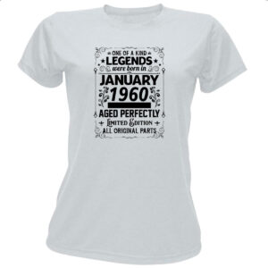Camiseta Baby Look Legends Were Born JAN-1960
