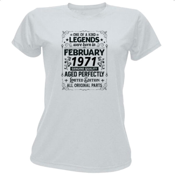 Camiseta Baby Look Legends Were Born FEV-1971