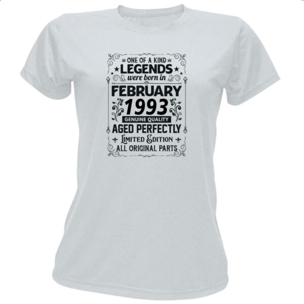 Camiseta Baby Look Legends Were Born FEV-1993