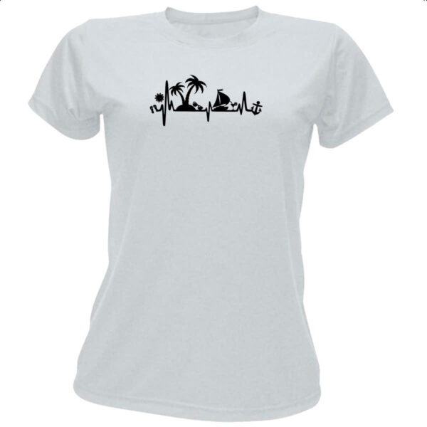 Camiseta Baby Look Surf Batimento Cardiaco