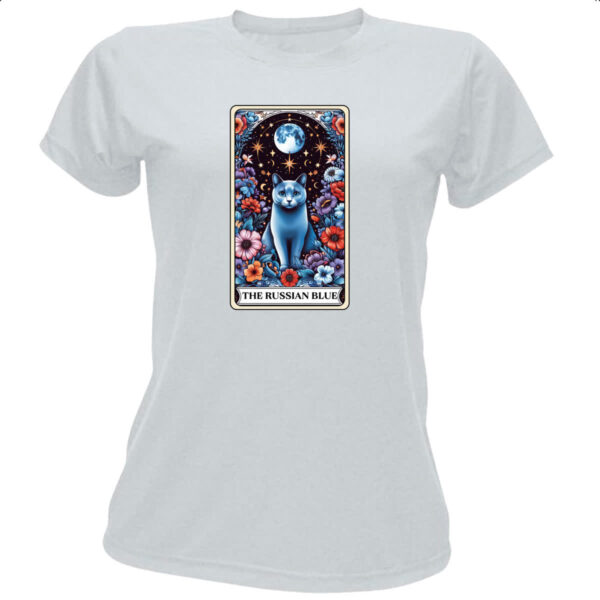 Camiseta Baby Look Taro gato Azul russo