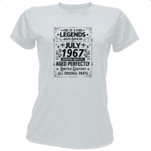 Camiseta Baby Look Legends Were Born JUL-1967