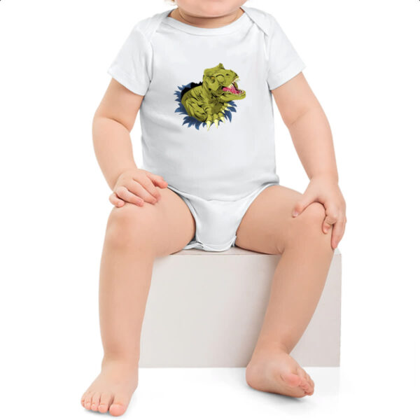 Body infantil Tiranossauro Rex Rasgando a Camisa - Imagem 2