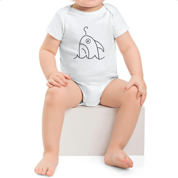 Body infantil Tubarao indeciso desenho infantil - Imagem 2