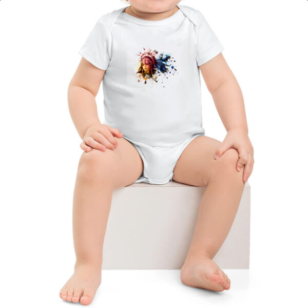 Body infantil Guerreira indigena splash art - Imagem 2