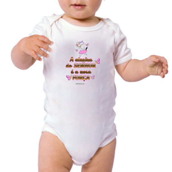 Body infantil Versiculo Fofinho Alegria do senhor - Imagem 3